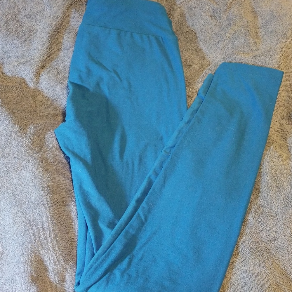 Solid Blue Lularoe leggings OS
